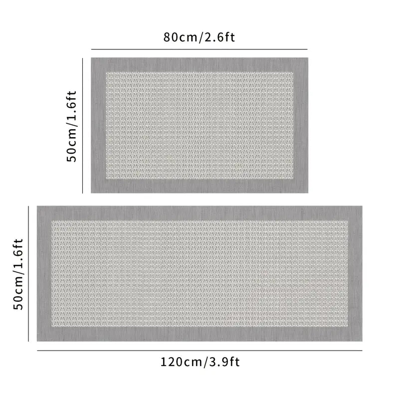 2-Pack Elegant Kitchen Floor Mats, Non-Slip & Waterproof