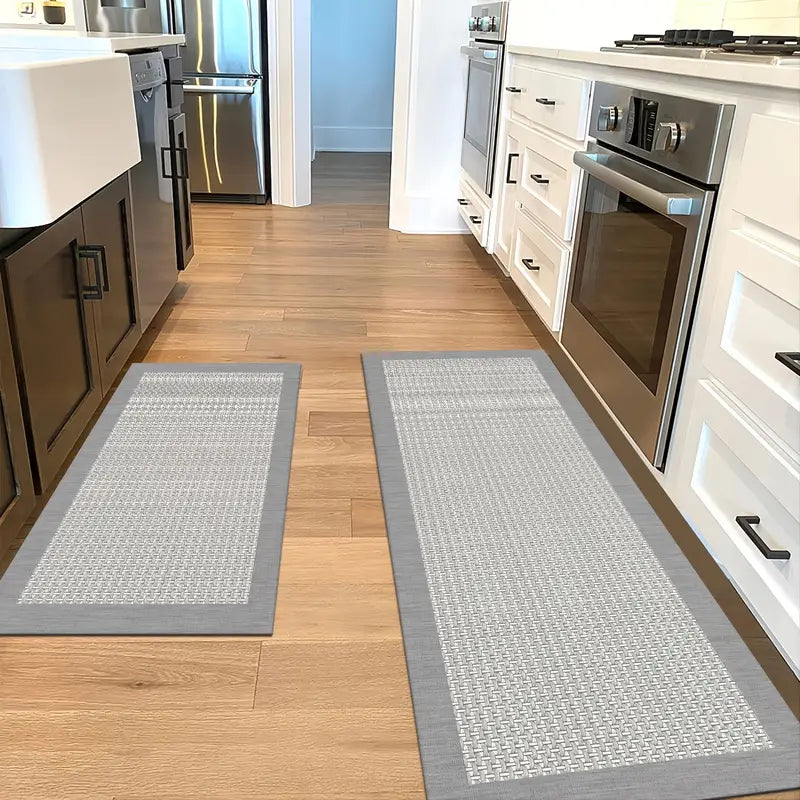 2-Pack Elegant Kitchen Floor Mats, Non-Slip & Waterproof