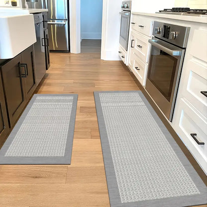 2-Pack Elegant Kitchen Floor Mats, Non-Slip & Waterproof